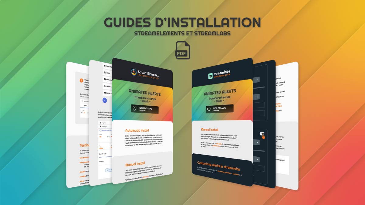 Aperçu du guide d’installation StreamElements et Streamlabs pour les alertes blanches transparentes