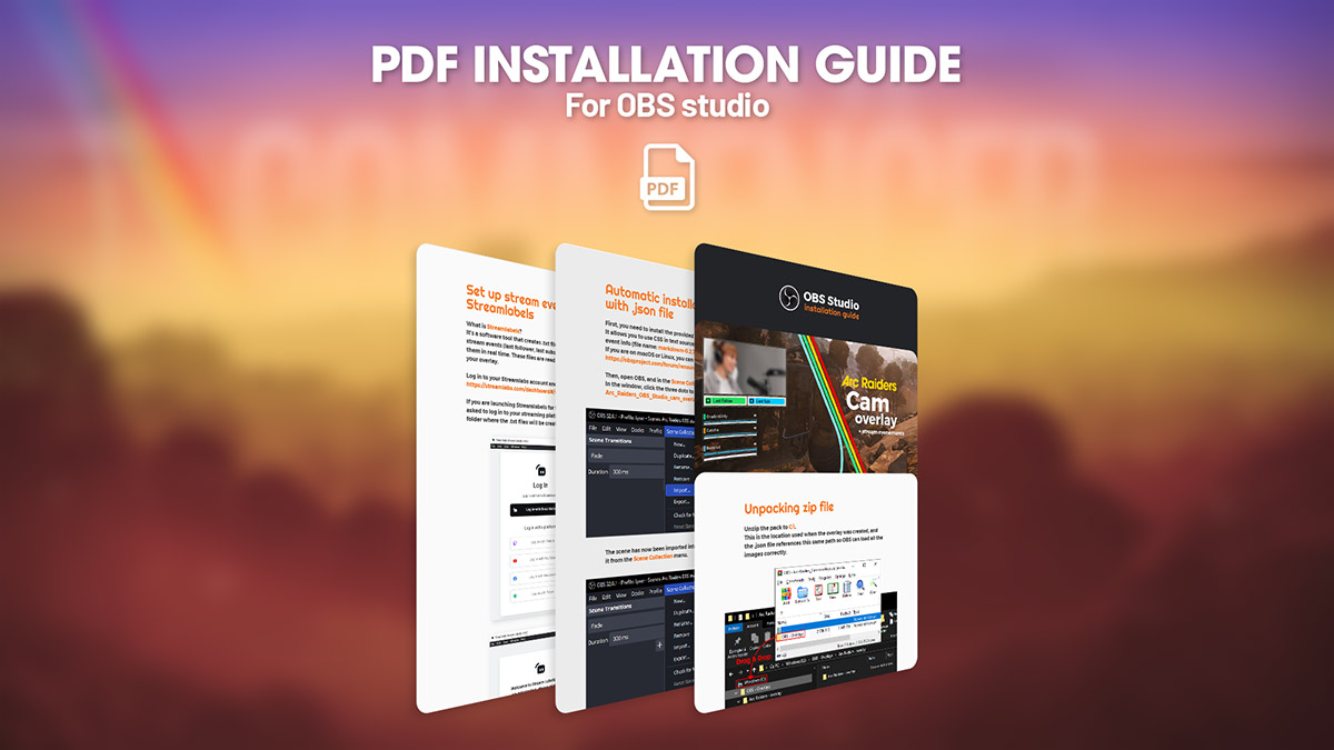 Installation guide for the Arc Raiders camera overlay for OBS Studio (PDF)