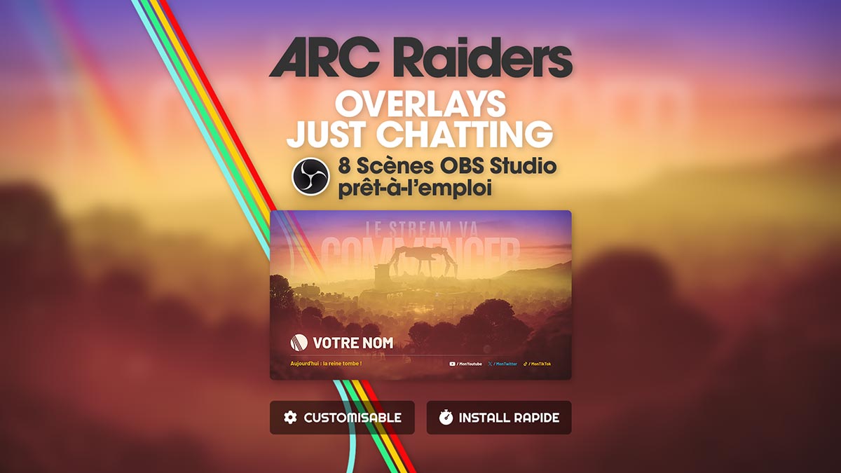 Overlay Twitch Arc Raiders Just Chatting pour OBS Studio – pack de scènes personnalisables prêt à l’emploi