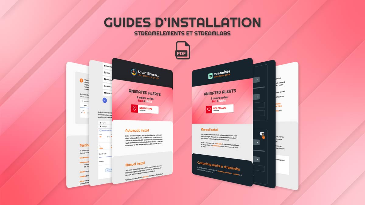 Aperçu du guide d’installation StreamElements et Streamlabs pour les alertes blanches transparentes