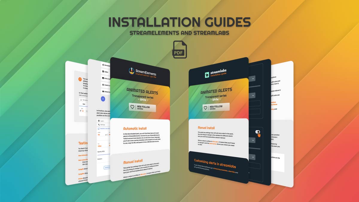 Aperçu du guide d’installation StreamElements et Streamlabs pour les alertes blanches transparentes