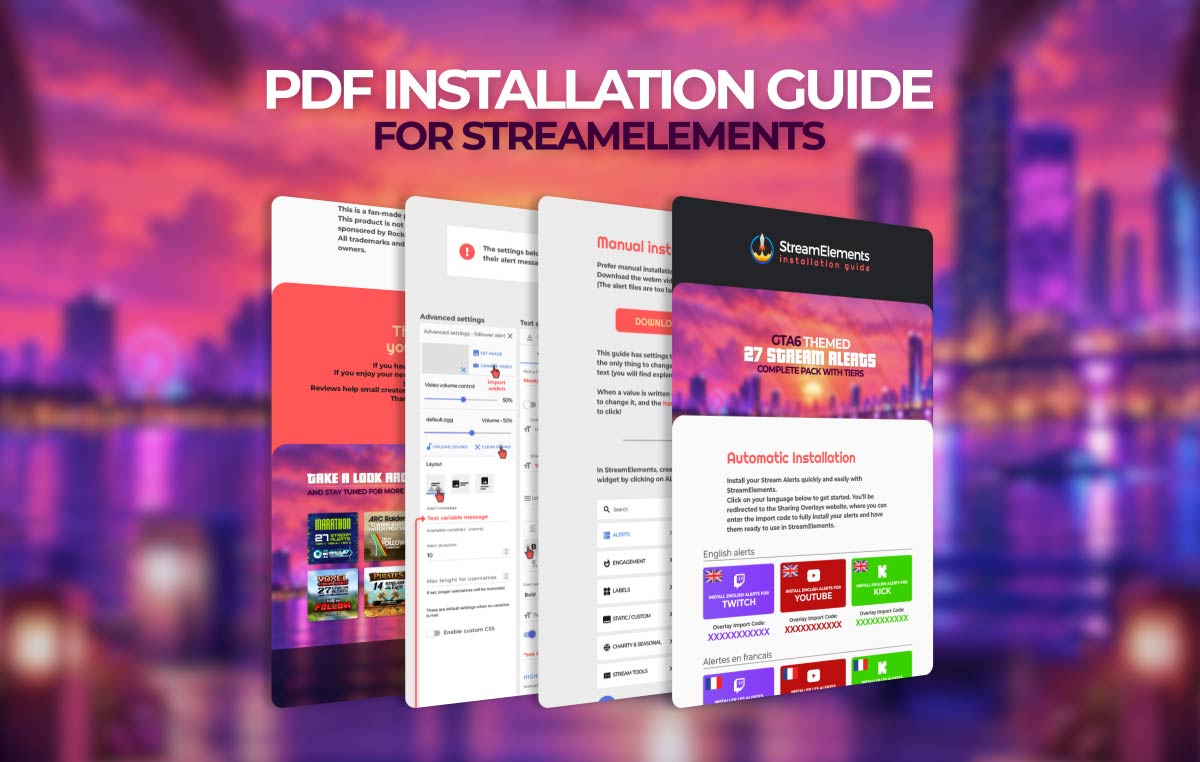Marvel Rivals stream alerts installation guide for StreamElements with automatic and manual setup instructions