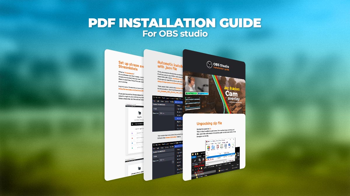 GTA 6 OBS Studio installation guide PDF showing step-by-step instructions for importing the JSON scene collection, configuring stream overlays and customizing streamer branding.